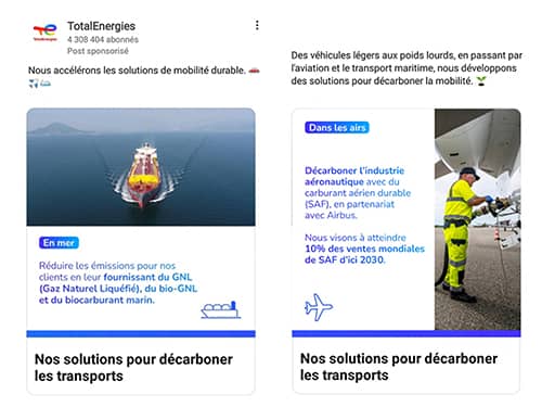 TotalEnergies : l’allégation « nos solutions pour décarboner les transports » ne respecte pas les règles déontologiques